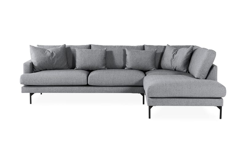 Menard 4-sits Högervänd L-formad Djup Schäslongsoffa i Tyg - Grå - Möbler - Soffa - Divansoffor & schäslongsoffa