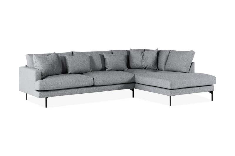 Menard 4-sits Högervänd L-formad Djup Schäslongsoffa i Tyg - Grå - Möbler - Soffa - Divansoffor & schäslongsoffa