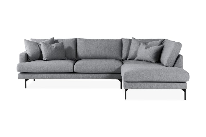 Menard 4-sits Högervänd L-formad Djup Schäslongsoffa i Tyg - Grå - Möbler - Soffa - Divansoffor & schäslongsoffa