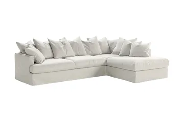 Menard 4-sits Högervänd L-formad Djup Schäslongsoffa i Tyg - Ljusgrå - Möbler - Soffa - Divansoffor & schäslongsoffa