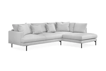 Menard 4-sits Högervänd L-formad Djup Schäslongsoffa i Tyg - Ljusgrå - Möbler - Soffa - Divansoffor & schäslongsoffa