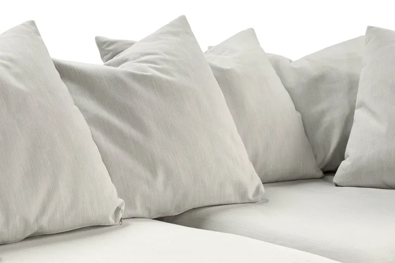 Menard 4-sits Högervänd L-formad Djup Schäslongsoffa i Tyg - Ljusgrå - Möbler - Soffa - Divansoffor & schäslongsoffa