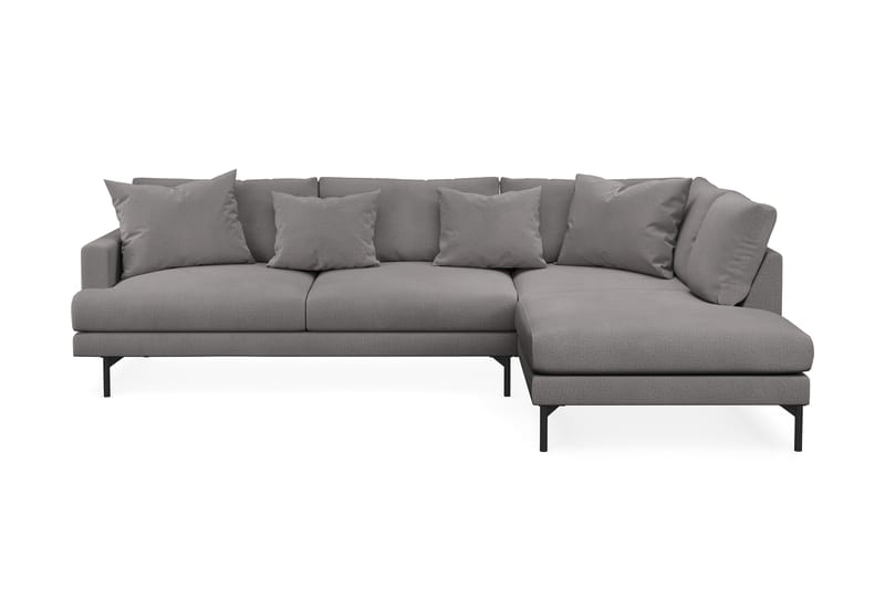Menard 4-sits Högervänd L-formad Djup Schäslongsoffa i Tyg - Mörkgrå - Möbler - Soffa - Divansoffor & schäslongsoffa
