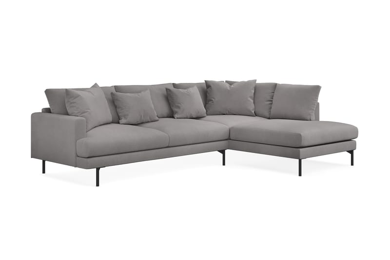 Menard 4-sits Högervänd L-formad Djup Schäslongsoffa i Tyg - Mörkgrå - Möbler - Soffa - Divansoffor & schäslongsoffa