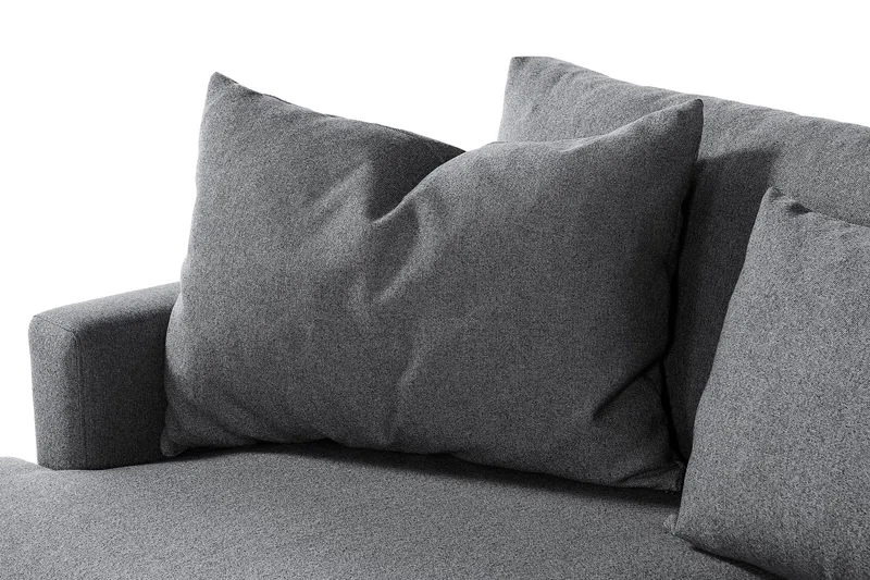 Menard 4-sits Högervänd L-formad Djup Schäslongsoffa i Tyg - Mörkgrå - Möbler - Soffa - Divansoffor & schäslongsoffa