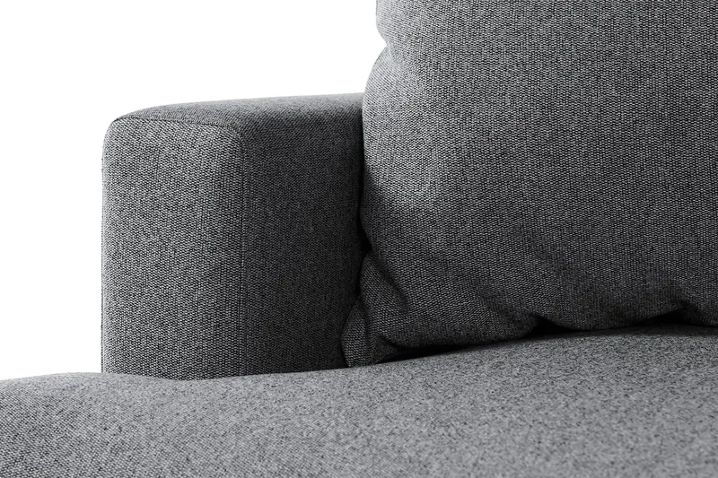 Menard 4-sits Högervänd L-formad Djup Schäslongsoffa i Tyg - Mörkgrå - Möbler - Soffa - Divansoffor & schäslongsoffa