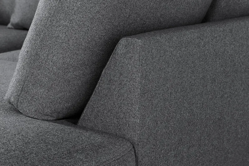 Menard 4-sits Högervänd L-formad Djup Schäslongsoffa i Tyg - Mörkgrå - Möbler - Soffa - Divansoffor & schäslongsoffa