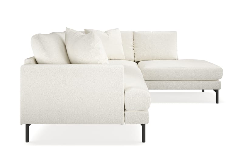Menard 4-sits Högervänd L-formad Schäslongsoffa i Bouclé - Vit - Möbler - Soffa - Divansoffor & schäslongsoffa