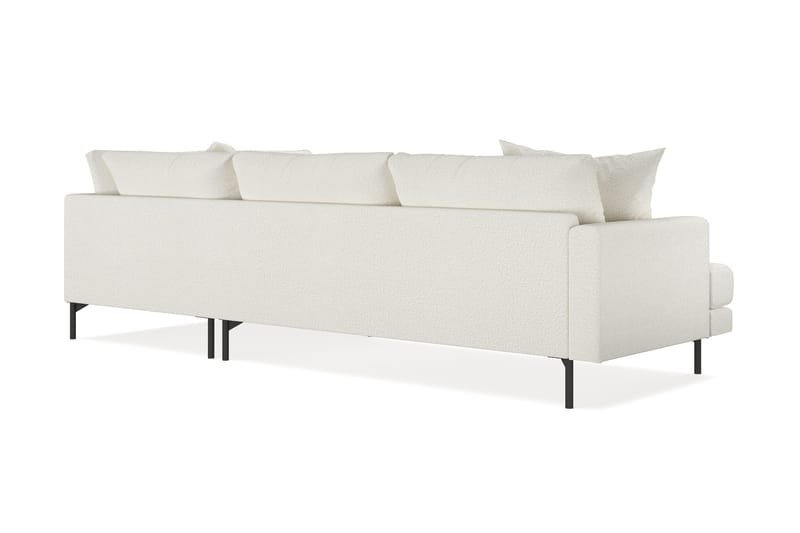 Menard 4-sits Högervänd L-formad Schäslongsoffa i Bouclé - Vit - Möbler - Soffa - Divansoffor & schäslongsoffa