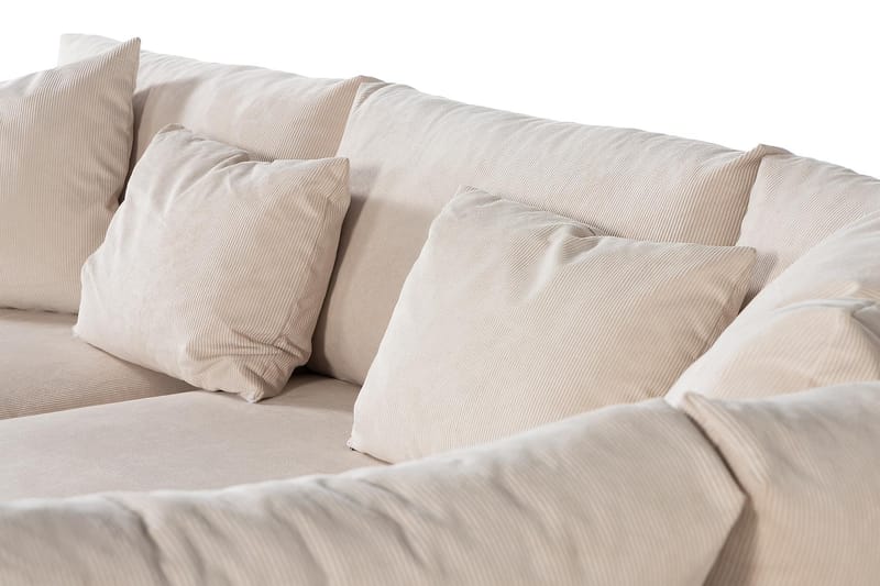 Menard 4-sits Högervänd L-formad Schäslongsoffa i Manchester - Beige - Möbler - Soffa - Divansoffor & schäslongsoffa
