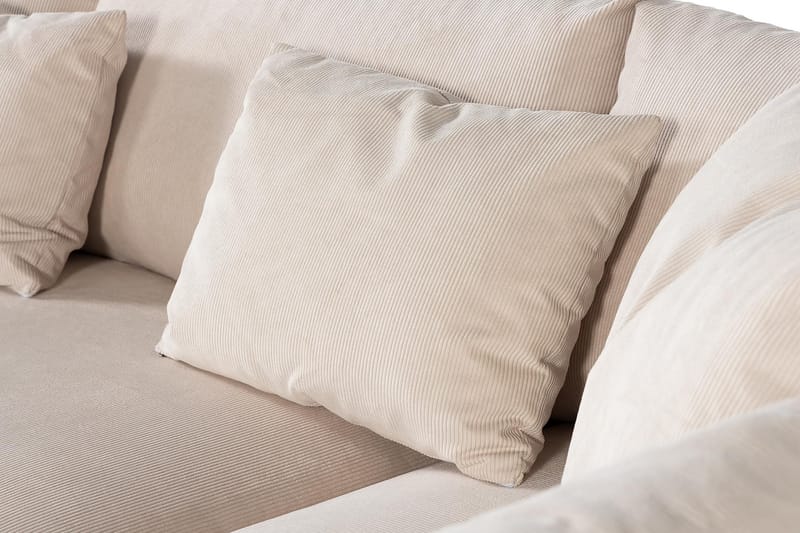 Menard 4-sits Högervänd L-formad Schäslongsoffa i Manchester - Beige - Möbler - Soffa - Divansoffor & schäslongsoffa