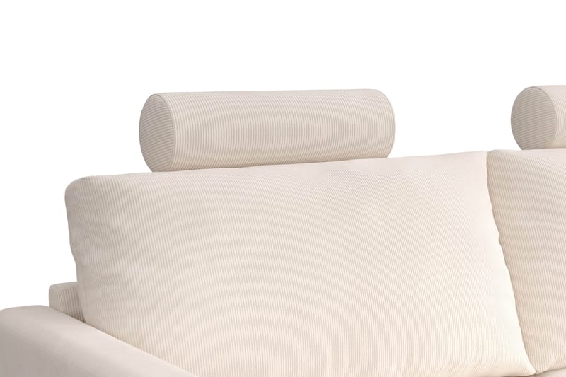 Menard 4-sits Högervänd L-formad Schäslongsoffa i Manchester med 2 Nackkuddar - Beige - Möbler - Soffa - Divansoffor & schäslongsoffa - 4 sits soffa med divan