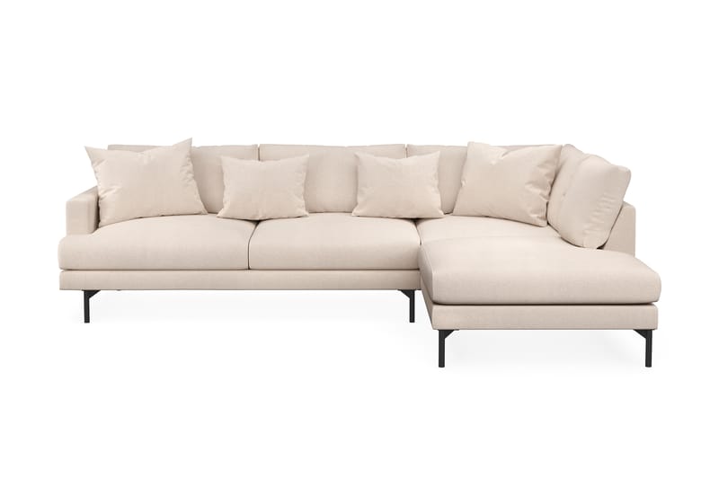 Menard 4-sits Högervänd L-formad Schäslongsoffa i Tyg - Beige - Möbler - Soffa - Divansoffor & schäslongsoffa