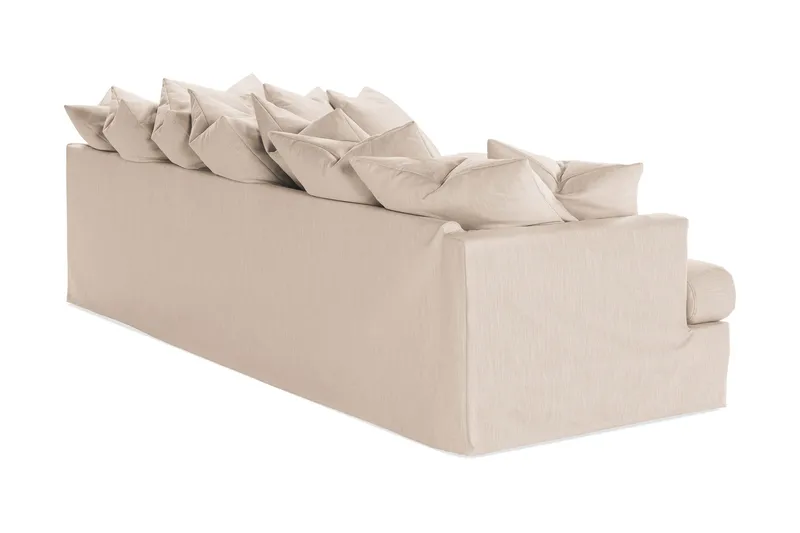 Menard 4-sits Högervänd L-formad Schäslongsoffa i Tyg - Beige - Möbler - Soffa - Divansoffor & schäslongsoffa