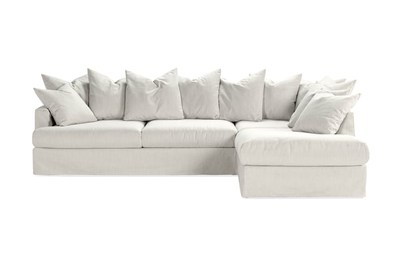 Menard 4-sits Högervänd L-formad Schäslongsoffa i Tyg - Ljusgrå - Möbler - Soffa - Divansoffor & schäslongsoffa