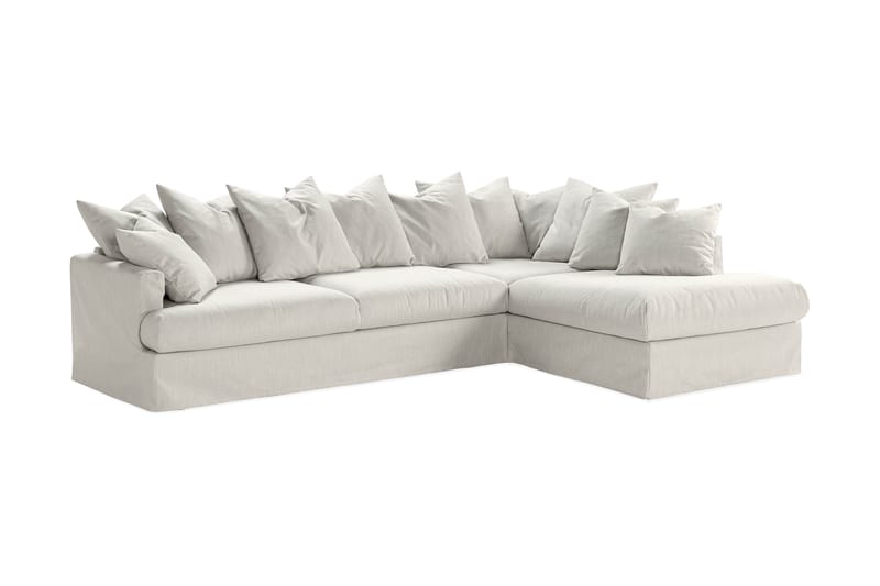 Menard 4-sits Högervänd L-formad Schäslongsoffa i Tyg - Ljusgrå - Möbler - Soffa - Divansoffor & schäslongsoffa
