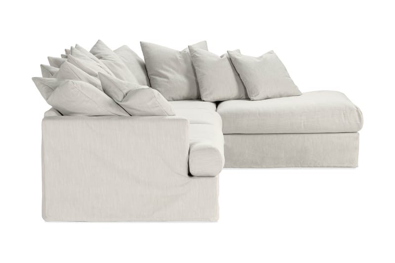 Menard 4-sits Högervänd L-formad Schäslongsoffa i Tyg - Ljusgrå - Möbler - Soffa - Divansoffor & schäslongsoffa