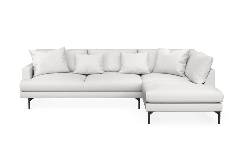 Menard 4-sits Högervänd L-formad Schäslongsoffa i Tyg - Vit - Möbler - Soffa - Divansoffor & schäslongsoffa