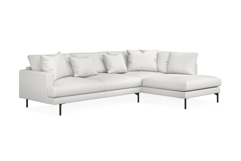 Menard 4-sits Högervänd L-formad Schäslongsoffa i Tyg - Vit - Möbler - Soffa - Divansoffor & schäslongsoffa