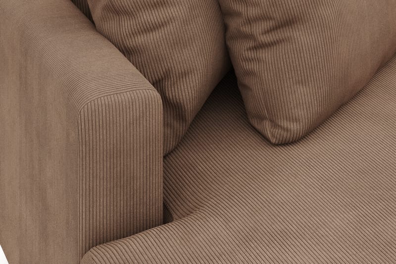 Menard 4-sits Vänstervänd L-formad Divansoffa i Manchester - Brun - Möbler - Soffa - Divansoffor & schäslongsoffa