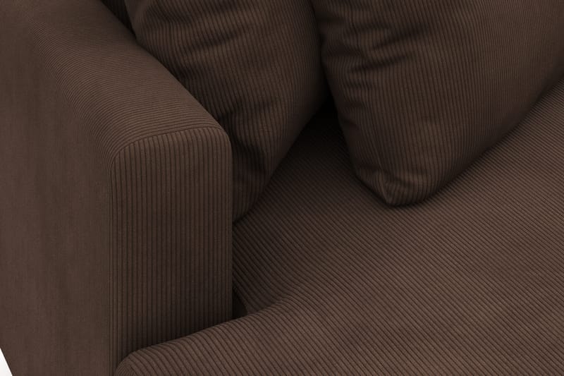 Menard 4-sits Vänstervänd L-formad Divansoffa i Manchester - Brun - Möbler - Soffa - Divansoffor & schäslongsoffa