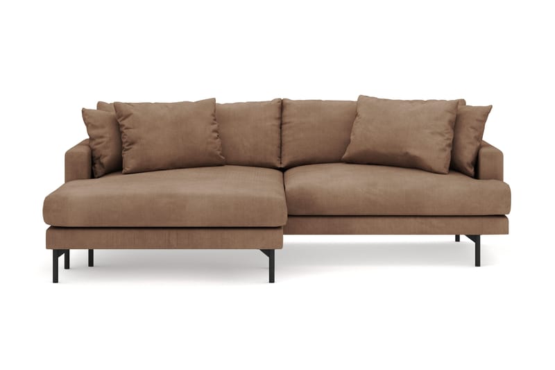 Menard 4-sits Vänstervänd L-formad Divansoffa i Manchester - Brun - Möbler - Soffa - Divansoffor & schäslongsoffa