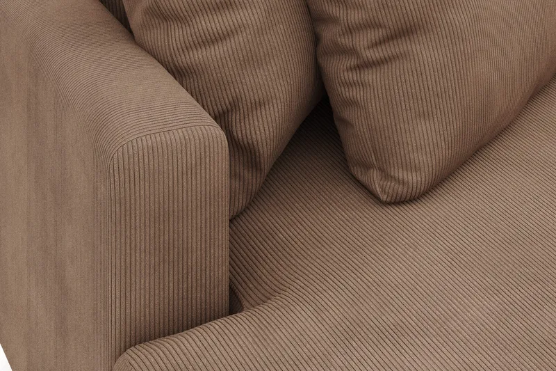 Menard 4-sits Vänstervänd L-formad Divansoffa i Manchester - Brun - Möbler - Soffa - Divansoffor & schäslongsoffa