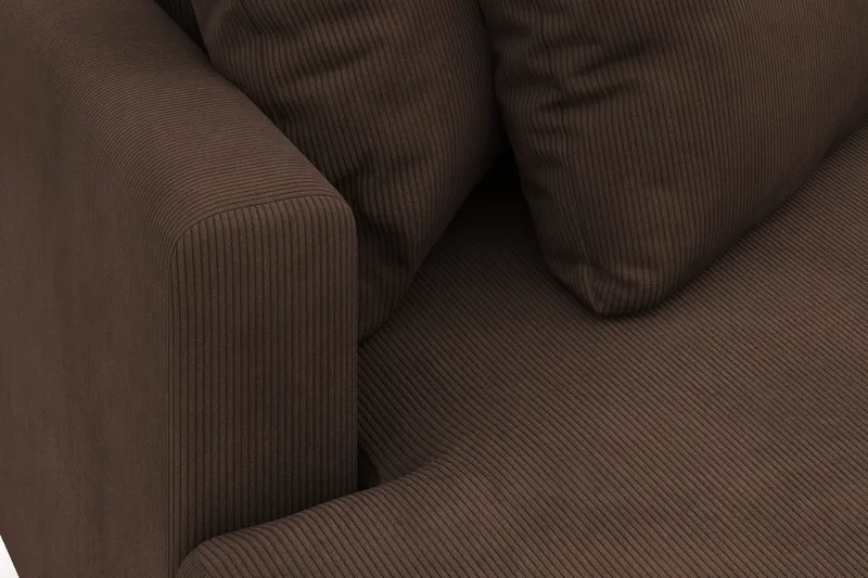 Menard 4-sits Vänstervänd L-formad Divansoffa i Manchester - Brun - Möbler - Soffa - Divansoffor & schäslongsoffa