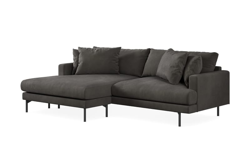 Menard 4-sits Vänstervänd L-formad Divansoffa i Manchester - Mörkgrå - Möbler - Soffa - Divansoffor & schäslongsoffa - 4 sits soffa med divan