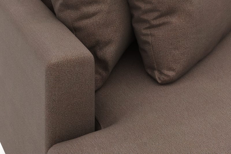 Menard 4-sits Vänstervänd L-formad Divansoffa i Tyg - Brun - Möbler - Soffa - Divansoffor & schäslongsoffa