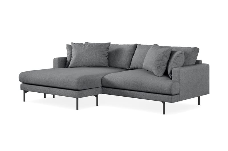 Menard 4-sits Vänstervänd L-formad Divansoffa i Tyg - Mörkgrå - Möbler - Soffa - Divansoffor & schäslongsoffa - 4 sits soffa med divan