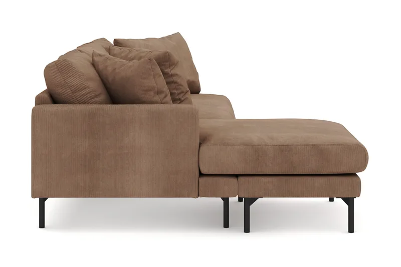 Menard 4-sits Vänstervänd L-formad Djup Divansoffa i Manchester - Brun - Möbler - Soffa - Divansoffor & schäslongsoffa