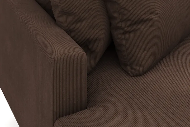 Menard 4-sits Vänstervänd L-formad Djup Divansoffa i Manchester - Brun - Möbler - Soffa - Divansoffor & schäslongsoffa