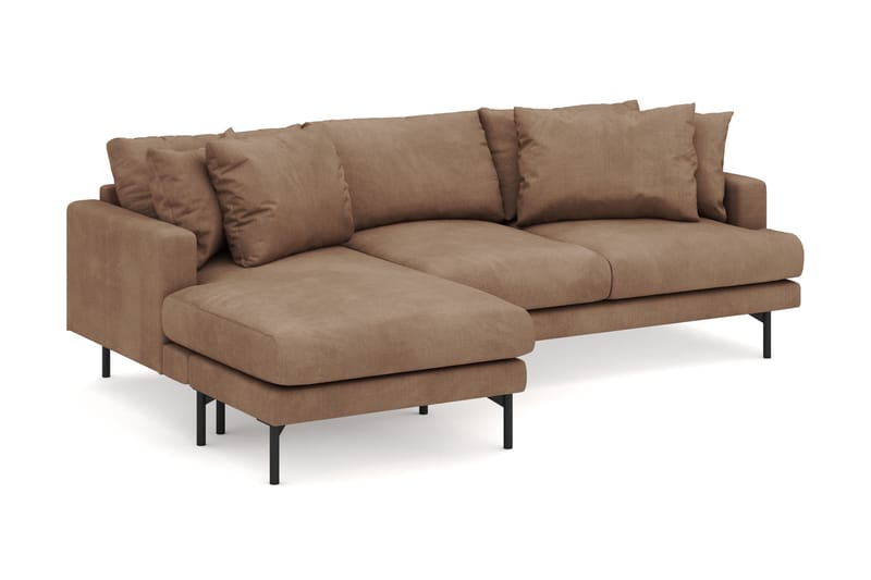 Menard 4-sits Vänstervänd L-formad Djup Divansoffa i Manchester - Brun - Möbler - Soffa - Divansoffor & schäslongsoffa