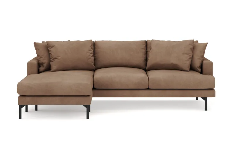Menard 4-sits Vänstervänd L-formad Djup Divansoffa i Manchester - Brun - Möbler - Soffa - Divansoffor & schäslongsoffa
