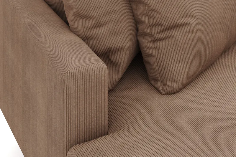 Menard 4-sits Vänstervänd L-formad Djup Divansoffa i Manchester - Brun - Möbler - Soffa - Divansoffor & schäslongsoffa