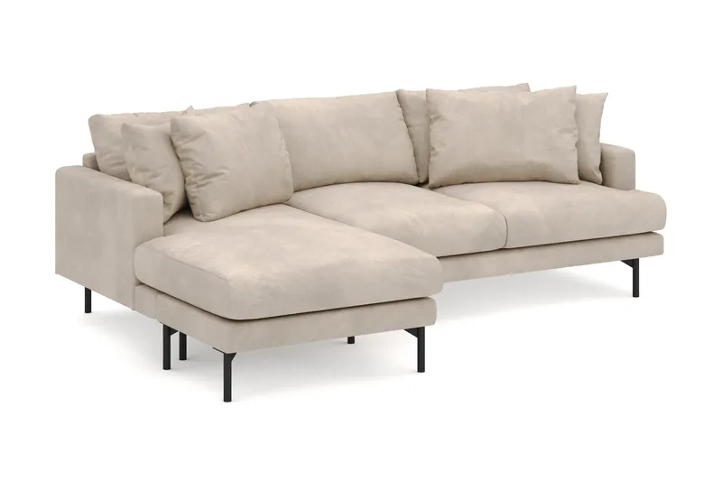 Menard 4-sits Vänstervänd L-formad Djup Divansoffa i Manchester - Greige - Möbler - Soffa - Divansoffor & schäslongsoffa