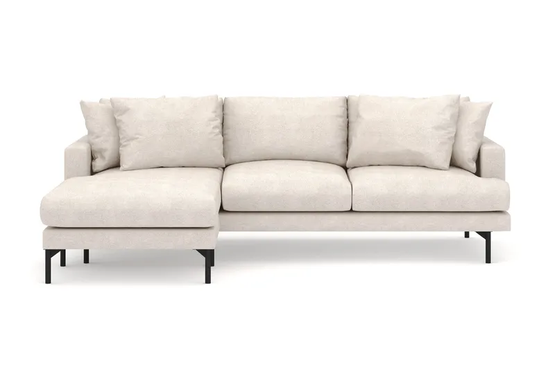 Menard 4-sits Vänstervänd L-formad Djup Divansoffa i Tyg - Beige - Möbler - Soffa - Divansoffor & schäslongsoffa