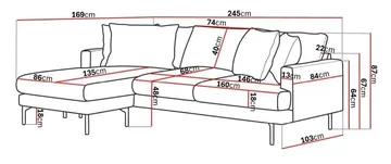 Menard 4-sits Vänstervänd L-formad Djup Divansoffa i Tyg - Beige - Möbler - Soffa - Divansoffor & schäslongsoffa