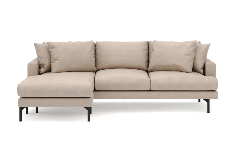 Menard 4-sits Vänstervänd L-formad Djup Divansoffa i Tyg - Beige - Möbler - Soffa - Divansoffor & schäslongsoffa