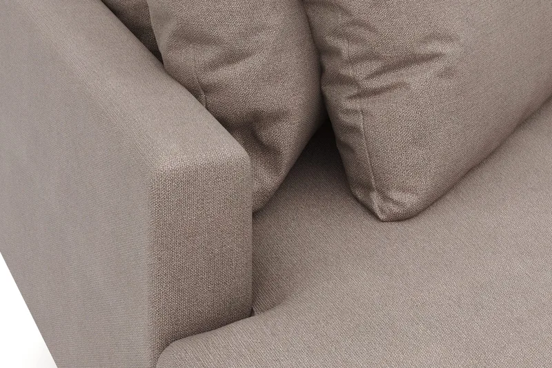 Menard 4-sits Vänstervänd L-formad Djup Divansoffa i Tyg - Brun - Möbler - Soffa - Divansoffor & schäslongsoffa