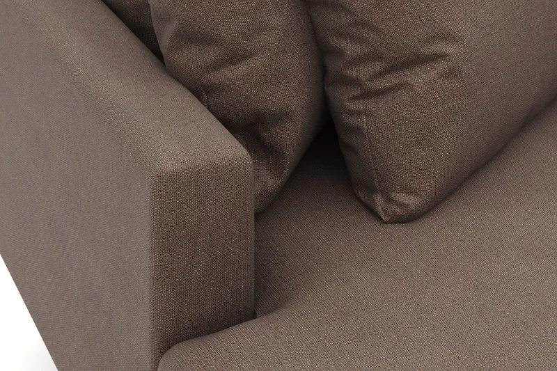 Menard 4-sits Vänstervänd L-formad Djup Divansoffa i Tyg - Brun - Möbler - Soffa - Divansoffor & schäslongsoffa