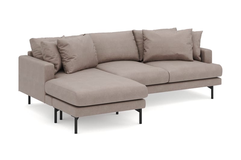 Menard 4-sits Vänstervänd L-formad Djup Divansoffa i Tyg - Brun - Möbler - Soffa - Divansoffor & schäslongsoffa