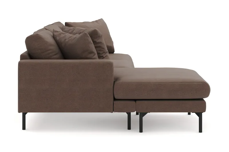 Menard 4-sits Vänstervänd L-formad Djup Divansoffa i Tyg - Brun - Möbler - Soffa - Divansoffor & schäslongsoffa