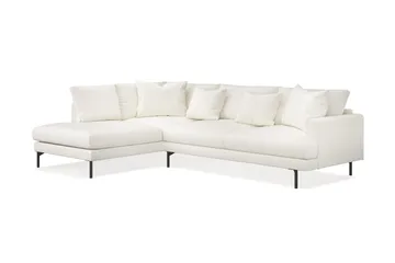 Menard 4-sits Vänstervänd L-formad Djup Schäslongsoffa i Bouclé - Vit - Möbler - Soffa - Divansoffor & schäslongsoffa