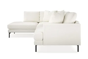 Menard 4-sits Vänstervänd L-formad Djup Schäslongsoffa i Bouclé - Vit - Möbler - Soffa - Divansoffor & schäslongsoffa