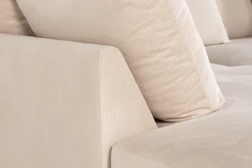 Menard 4-sits Vänstervänd L-formad Djup Schäslongsoffa i Manchester - Beige - Möbler - Soffa - Divansoffor & schäslongsoffa
