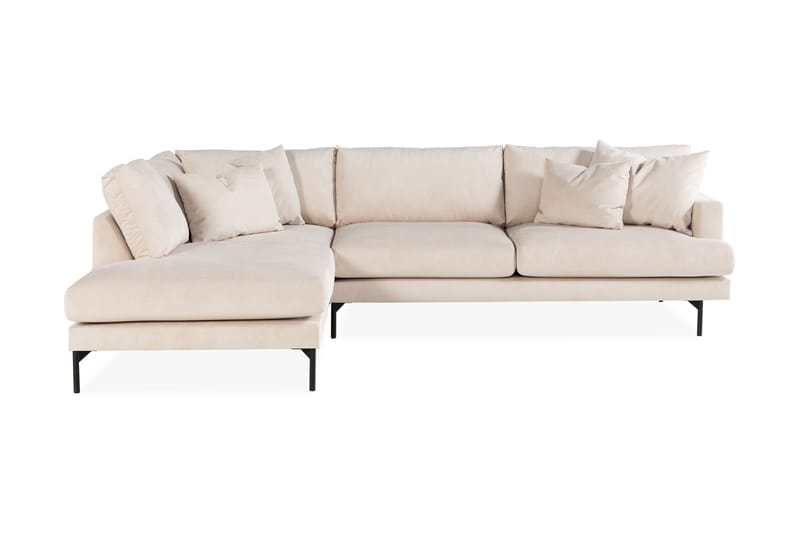 Menard 4-sits Vänstervänd L-formad Djup Schäslongsoffa i Manchester - Beige - Möbler - Soffa - Divansoffor & schäslongsoffa