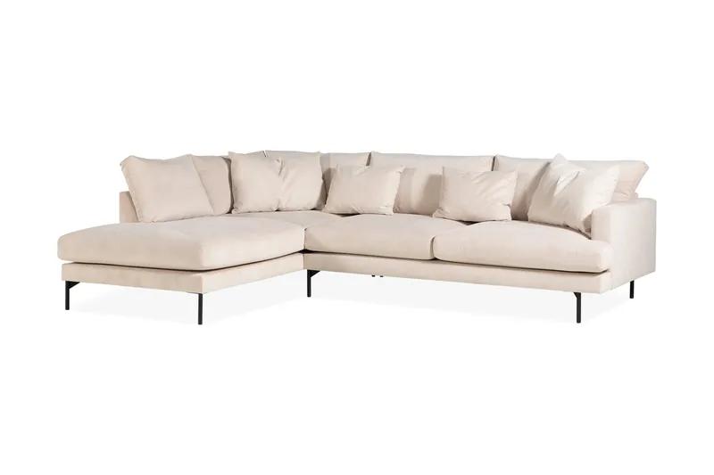 Menard 4-sits Vänstervänd L-formad Djup Schäslongsoffa i Manchester - Beige - Möbler - Soffa - Divansoffor & schäslongsoffa