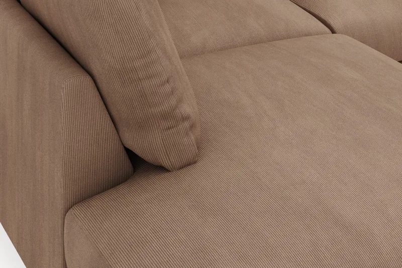 Menard 4-sits Vänstervänd L-formad Djup Schäslongsoffa i Manchester - Brun - Möbler - Soffa - Divansoffor & schäslongsoffa